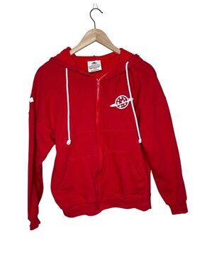 Disney Pixar Pizza Planet Toy Story Red Zip Hoodie Sweatshirt Spirit Jersey Sm
